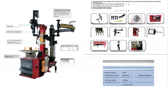 8-10 Bar Autoreifen Repair Touchless Center Clamp bandwisselaar met robotbesturing