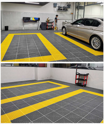 25 jaar levensduur PVC garage vloertegels bij Auto Detailing Cleaning Workshop