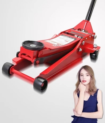 Aanpasbaar 3 T laag profiel Hydraulische vloer Jack Steel Color Box OEM Car Jack Support
