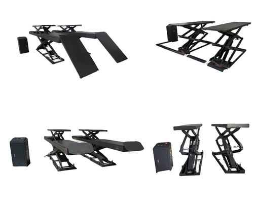 110 mm MIN Hoogte 4,0t Capaciteit Zware twin scissor autolifter voor auto onderhoud