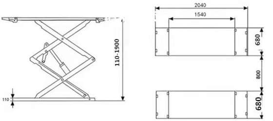 Direct leveren 4.0t capaciteit Full Rise Scissor Car Lift voor auto reparatie onderhoud
