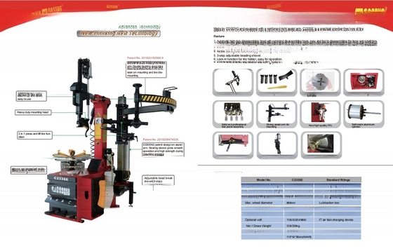 Max. Wieldiameter 1000mm C233SE Custom Full Automatic Leverless Tire Changer Machine