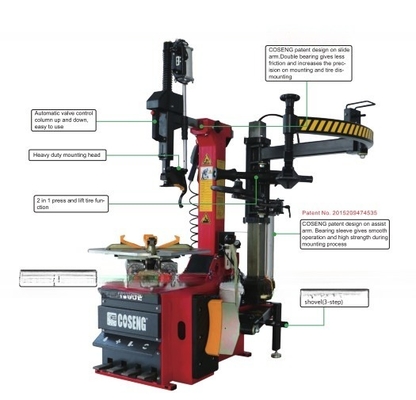Max. Wieldiameter 1000mm C233SE Custom Full Automatic Leverless Tire Changer Machine