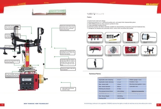 CE-goedgekeurde 1.1W semi-automatische schommelarm bandwisselaar voor max. wieldiameter 1000mm