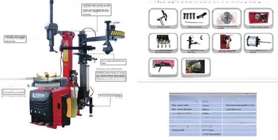12&quot;-24&quot; Innerlijk Klemmen Handmatige bandwisselaar en Balancer Combo voor Auto Hulparm